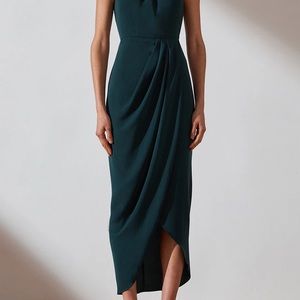 Shona Joy core high neck touched dress in seaweed